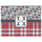 Red & Gray Dots and Plaid Indoor / Outdoor Rug - 6'x8' - Front Flat