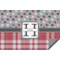 Red & Gray Dots and Plaid Indoor / Outdoor Rug