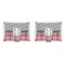 Red & Gray Dots and Plaid  Indoor Rectangular Burlap Pillow (Front and Back)
