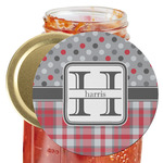 Red & Gray Dots and Plaid Jar Opener (Personalized)