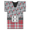 Red & Gray Dots and Plaid Jersey Bottle Cooler (Personalized)
