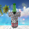 Red & Gray Dots and Plaid Jersey Bottle Cooler - LIFESTYLE