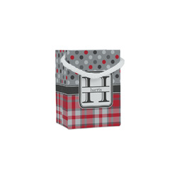 Red & Gray Dots and Plaid Jewelry Gift Bags - Gloss (Personalized)