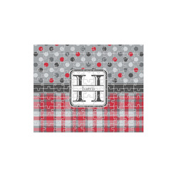 Red & Gray Dots and Plaid 110 pc Jigsaw Puzzle (Personalized)