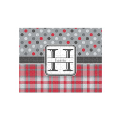 Red & Gray Dots and Plaid 252 pc Jigsaw Puzzle (Personalized)
