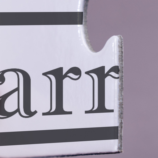 Red & Gray Dots and Plaid Jigsaw Puzzle 30 Piece  - Close Up