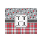 Red & Gray Dots and Plaid 500 pc Jigsaw Puzzle (Personalized)