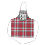 Red & Gray Dots and Plaid Kid's Apron - Medium (Personalized)