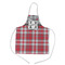 Red & Gray Dots and Plaid Kid's Apron w/ Name and Initial