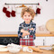 Red & Gray Dots and Plaid Kid's Aprons - Small - Lifestyle