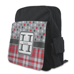 Red & Gray Dots and Plaid Preschool Backpack (Personalized)
