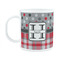 Red & Gray Dots and Plaid Plastic Kids Mug (Personalized)