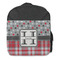 Red & Gray Dots and Plaid Kids Backpack - Front