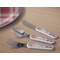 Red & Gray Dots and Plaid Kids Flatware w/ Plate