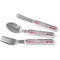 Red & Gray Dots and Plaid Kids Flatware