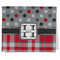 Red & Gray Dots and Plaid Kitchen Towel - Poly Cotton - Folded Half