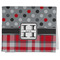 Red & Gray Dots and Plaid Kitchen Towel - Poly Cotton w/ Name and Initial