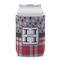 Red & Gray Dots and Plaid Can Sleeve