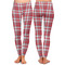 Red & Gray Dots and Plaid Ladies Leggings - Front and Back