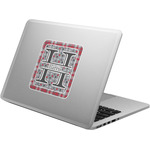 Red & Gray Dots and Plaid Laptop Decal (Personalized)