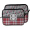 Red & Gray Dots and Plaid Laptop Sleeve (Size Comparison)