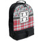 Red & Gray Dots and Plaid Large Backpack - Black - Angled View