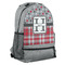 Red & Gray Dots and Plaid Large Backpack - Gray - Angled View