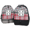 Red & Gray Dots and Plaid Large Backpacks - Both