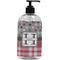 Red & Gray Dots and Plaid Plastic Soap / Lotion Dispenser (Personalized)