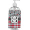 Red & Gray Dots and Plaid Large Liquid Dispenser (16 oz) - White