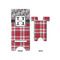 Red & Gray Dots and Plaid Large Phone Stand - Front & Back