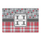 Red & Gray Dots and Plaid Large Rectangle Car Magnet (Personalized)