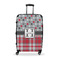 Red & Gray Dots and Plaid Large Travel Bag - With Handle