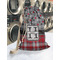 Red & Gray Dots and Plaid Laundry Bag in Laundromat