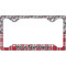 Red & Gray Dots and Plaid License Plate Frame - Style C (Personalized)