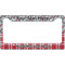 Red & Gray Dots and Plaid License Plate Frame Wide