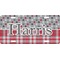 Red & Gray Dots and Plaid Personalized Front License Plate
