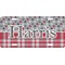 Red & Gray Dots and Plaid Front License Plate (Personalized)