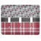 Red & Gray Dots and Plaid Light Switch Covers (3 Toggle Plate)