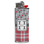 Red & Gray Dots and Plaid Case for BIC Lighters (Personalized)