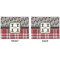 Red & Gray Dots and Plaid Linen Placemat - APPROVAL (double sided)