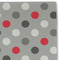 Red & Gray Dots and Plaid Linen Placemat - DETAIL