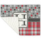Red & Gray Dots and Plaid Linen Placemat - Folded Corner (single side)