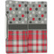 Red & Gray Dots and Plaid Linen Placemat - Folded Half (double sided)