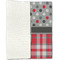 Red & Gray Dots and Plaid Linen Placemat - Folded Half