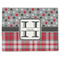 Red & Gray Dots and Plaid Linen Placemat - Front