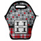 Red & Gray Dots and Plaid Lunch Bag w/ Name and Initial