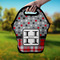 Red & Gray Dots and Plaid Lunch Bag - Hand