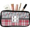 Red & Gray Dots and Plaid Makeup / Cosmetic Bags (Select Size)