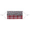 Red & Gray Dots and Plaid Mask - Pleated (new) APPROVAL